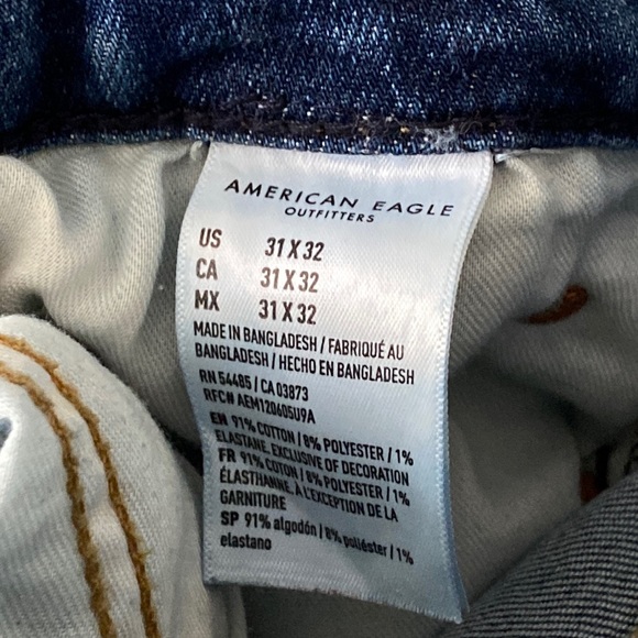 Blue American Eagle Men’s Ripped Skinny Jeans Size 31x32 Barely Worn - Picture 9 of 10